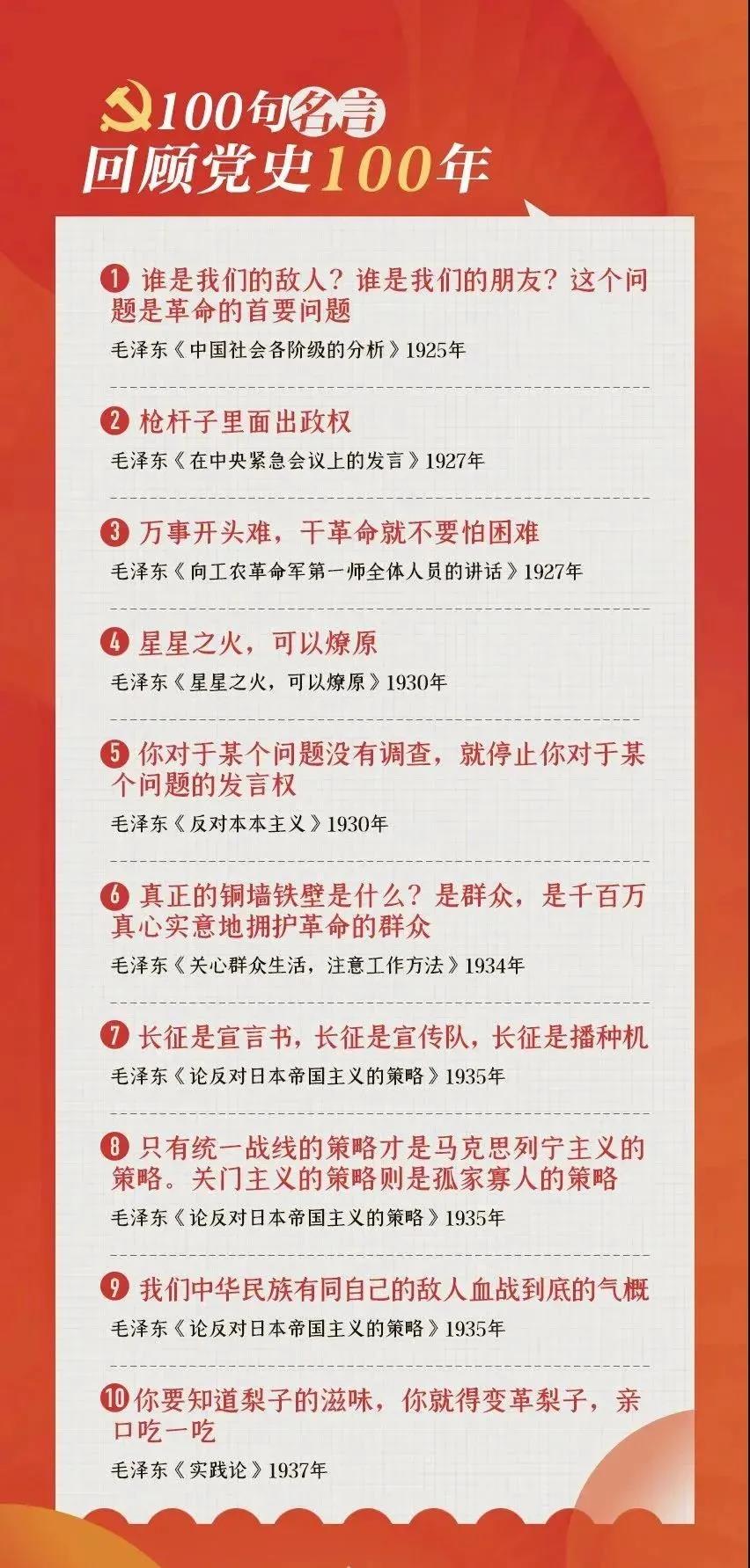 【2021公考热点素材积累】100句名言回顾党史100年